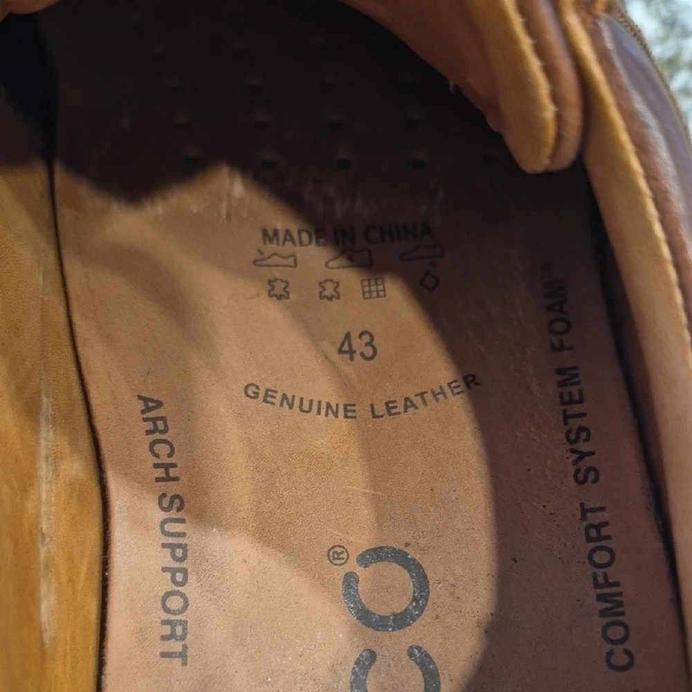 Ecco Helsinki Oxford Lace Up Brown Leather Shoes In Size 43